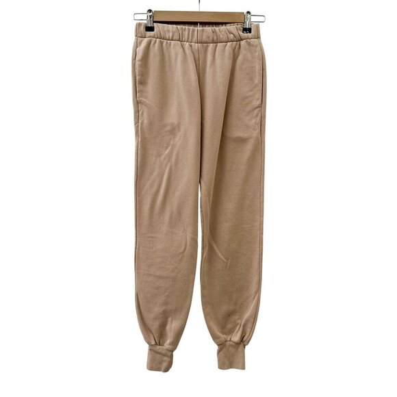Divided‎ by H&M Beige Fleece Lined Joggers Sweatpants Elastic Waist Women XS - Picture 1 of 9